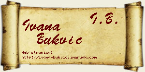 Ivana Bukvić vizit kartica